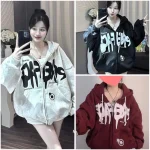 Áo Khoác Nỉ Nam Nữ Form Rộng Mũ Hai Lớp_In Sao