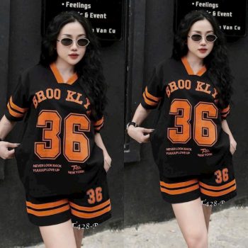Bộ thun Nữ in Số 36, chất Cotton khô cao cấp