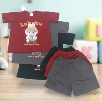 Bộ thun Nữ in Labubu kèm chữ, chất Cotton khô cao cấp