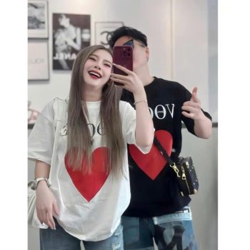 Áo phông Nam, Nữ hình trái tim, hàng ZITONG Quảng Châu cao cấp